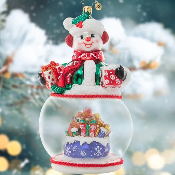 Christopher Radko Snowman Christmas Ornament Chilly and Cheery Globe - Picture 6 of 8